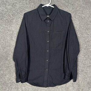 Lululemon Full Day Ahead Shirt Womens Small Black Long Sleeve Button Up Stretch